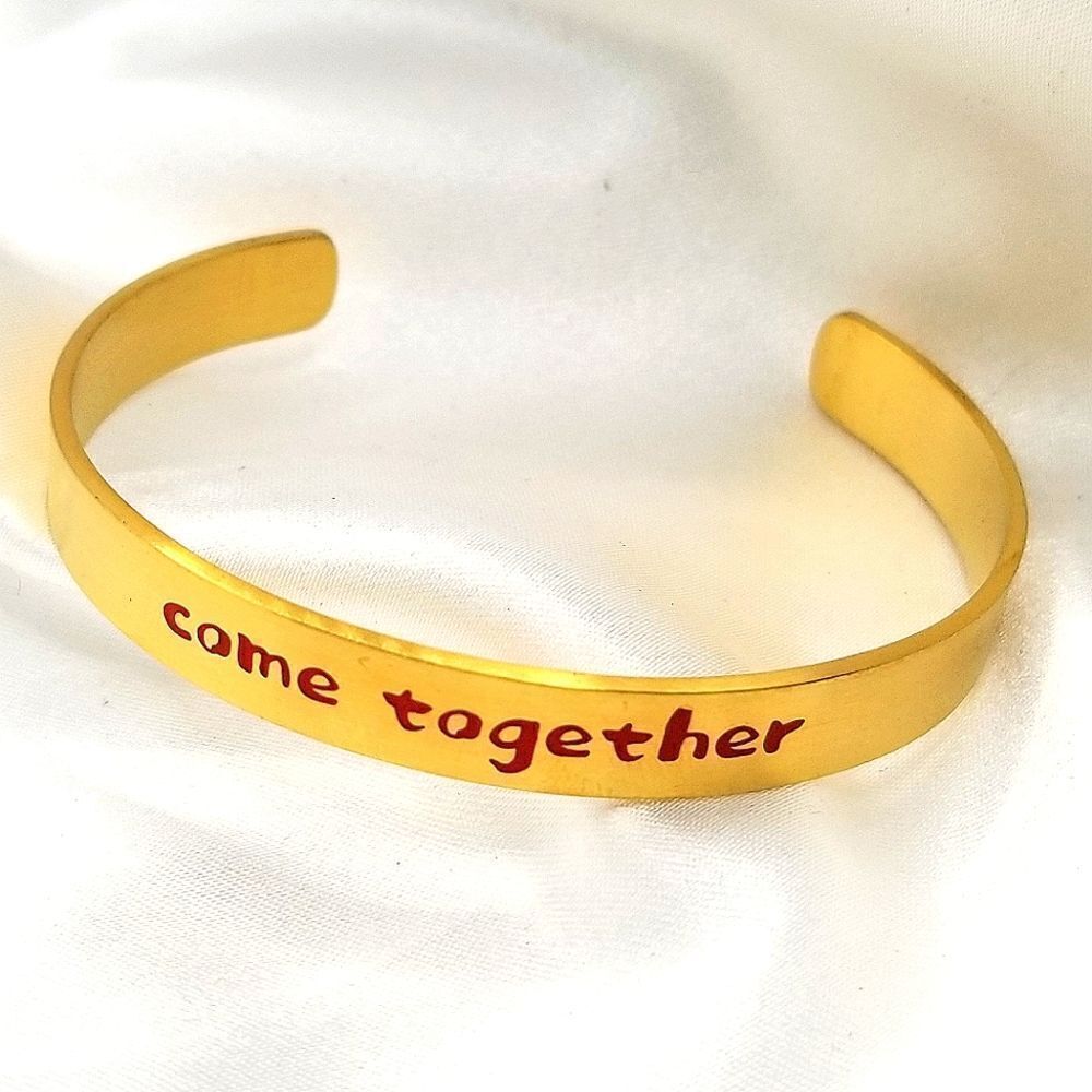 Trendy open Cuff ingraved Bracelet Bangle Simple Classic Inspirational .